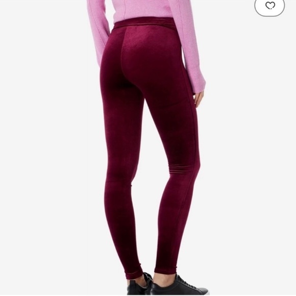 SPANX Velvet Rich Burgundy Leggings Size Medium - Picture 3 of 9